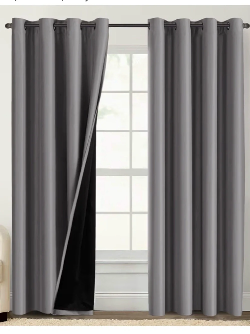 Lined Thermal Grommet 100%‎ Blackout Curtains - one pair
